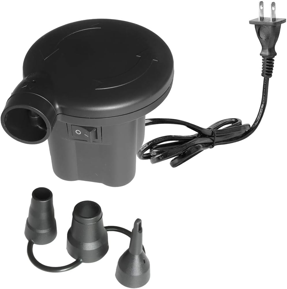 WEY&FLY Quick-Fill Electric Air Pump for Inflatables Air Mattress Bed AC 100-120V Black (8218): Toys & Games