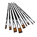 APG 9pcs Flat Pointed Tip Nylon Hair Acrylic Watercolor Brush Artists Paint Brush Set