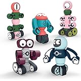 Gifts2U Magnetic Robotsï¼Œ35PCS Magnetic Blocks Set for Kids with Storage Box, Stacking Robots Toy STEM Educational Playset for Boys and Girls Ages 3-6 Style A
