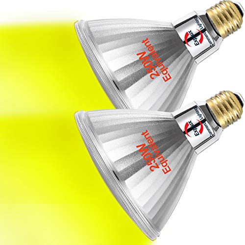 Explux 250W Equivalent Yellow LED PAR38 Flood Light Bulbs, Bug Light