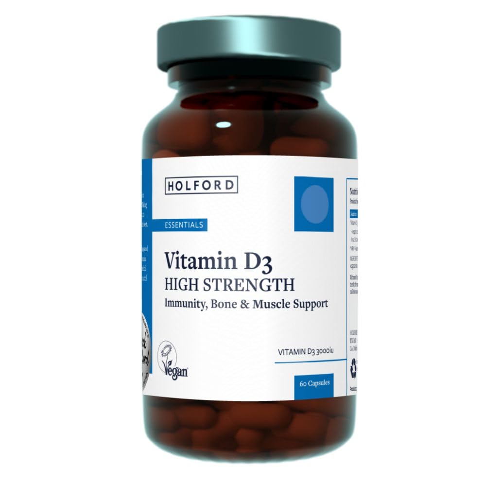 PATRICK HOLFORD Vitamin D High Strength/Vitamin D Supplement/for Immunity, Bone & Muscle Support / 1 Nutrient / 3000iu / D3 / Shiitake Mushroom Base/Naturally Sourced / 60 Capsules/Vegan /