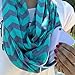 Women's Chevron Patterned Infinity Scarf with Zipper Pocket (Gray)