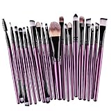 Kolight20 Pcs Pro Makeup Set Powder Foundation Eyeshadow Eyeliner Lip Cosmetic Brushes (Purple+Black)