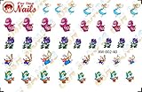 Disney Alice in Wonderland Art Decals. Set of 40.Clear Waterslide Nail Decals AW-002-40 by One Stop Nails