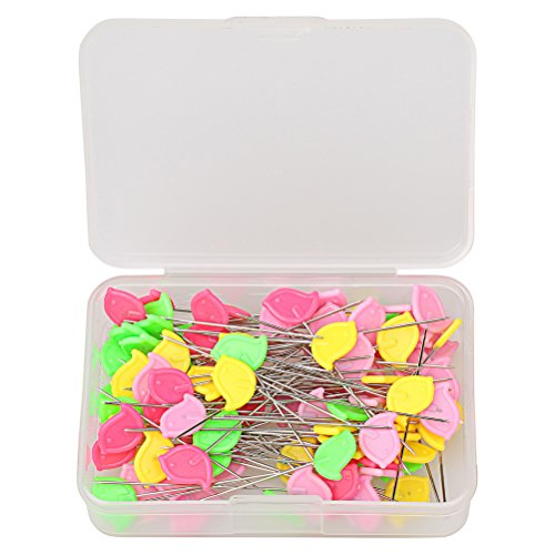Color Scissor 100 Pieces Flat Head Straight Pins For Sewing DIY Projects, Assorted Colors - Thumbnail 3