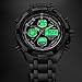 GOLDEN HOUR Luxury Stainless Steel Analog Digital Watches for Men Male Outdoor Sport Waterproof Big Heavy Wristwatch (Black)