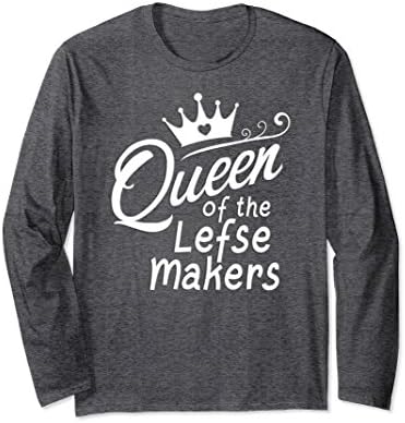 Unisex Queen of the Lefse Makers Long Sleeve T-shirt XL: Dark Heather