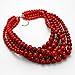 Affordable wedding jewelry, Esmor Chunky Statement Beaded Layered Strands Red Simulated-Stone Pearl Beads Women Necklace Earrings Set Gift Bijoux