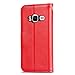 Galaxy J1 Mini Prime Case, J&D [Wallet Stand] [Slim Fit] Heavy Duty Protective Shock Resistant Flip Cover Wallet Case for Samsung Galaxy J1 Mini Prime - Red