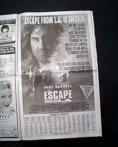 Amazon Com Best Escape From L A Jack Movies Opening Day Ads Reviews 1996 L A Newspaper Los Angeles Times August 9 1996 Entertainment Collectibles
