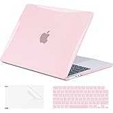 EooCoo Case Compatible with MacBook Pro 14 inch 2026-2021 M5-M1 Pro/Max Chip, Hard Shell Cases with Keyboard Cover, Screen Protector - Cute Crystal Pink