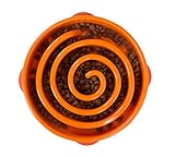 Outward Hound Fun Feeder Dog Bowl Slow Feeder Stop Bloat for Dogs, Large, Orange
