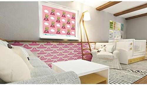 Ostanding Little King Arthur Nursery Pink Blockout Roller Window Shade 71W x 36H (For 72W x 36H Rough Opening) NUS-KIN01-PIN-BO7136