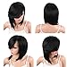 KRSI Short Pixie Cut Bob Synthetic Wigs for Black Women Natural Black Costume African American Wigs with Bangs Full Wigs That Look Real