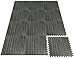 Sorbus 48Sq. Ft. Wood Grain Floor Tiles Foam Mat EVA Interlocking Mats Tile 3/8-Inch Thick Flooring Wood Puzzle Exercise Mats w/Borders - Home Playroom Basement, Apartment, Trade Show, Baby, Dance