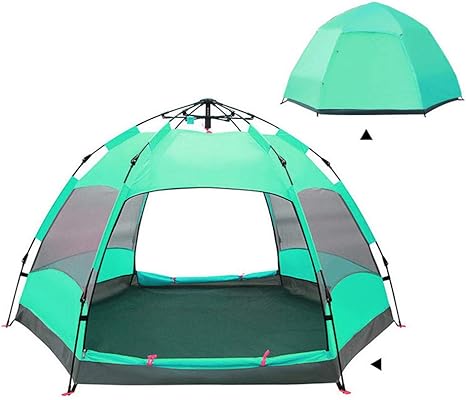 Amazon Co Jp テント 大容量キャンプバックパックテント軽量防水二層ポップアップ自動テント 自動インスタントキャンプテント Color Green ホーム キッチン