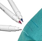 3 x Multi-color Tailor's Chalk Pens - White Red and Blue - Water Soluble Ink for Cloth and Fabrics Sewing, Arts and Crafts Tracing and Stitching
