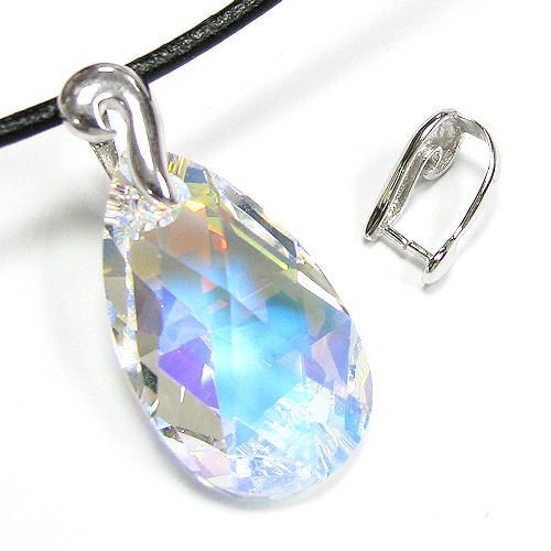 2 pcs .925 Sterling Silver Swirl Pendant Bail Connector Pinch Clasp/Findings/Bright