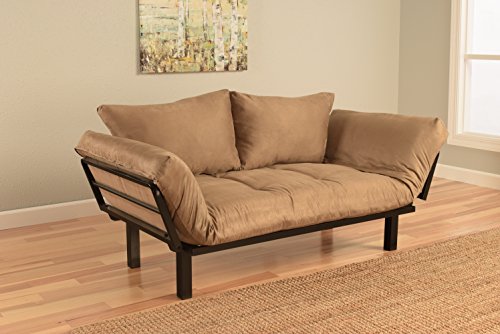 Jerry Sales Bright Day Twin Size Bed Futon Metal Frame, Many Color Fabrics to Choose (Peat)