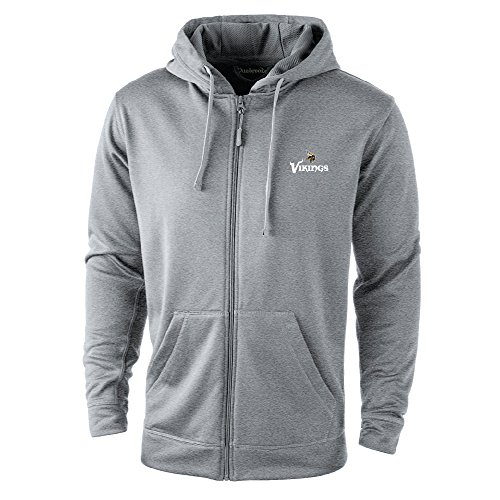 NFL Minnesota Vikings Trophy Tech Fleece Full Zip Hoodie, Large, Grey - Main Image