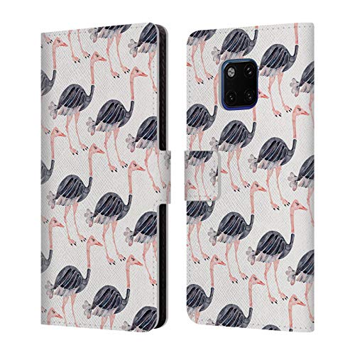 Official Cat Coquillette Ostrich Pattern Birds 2 Leather Book Wallet Case Cover for Huawei Mate 20 Pro