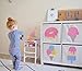 kaikai & ash Canvas Storage Bin, Nursery Bedroom, Toy Box Cube Organizer for Kids Newborns and Infants, Baby Shower Gift Basket, 13 inch Square, Collapsible, Ice Cream