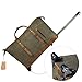 Kattee Rolling Travel Luggage Duffel Bag, 2 Drop Bottom Wheeled, Leather + Canvas, 50L (Army Green)
