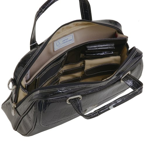 Siamod SERVANO 35535 Black Leather Small Ladies' Laptop Brief