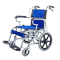 Tuuertge Transport Wheelchair 16 Inch Wheelchair Non-Foldable Elderly Children Wheelchair Lightweight Manual Wheelchair Lightweight Wheelchair (Color : Blue, Size : ONE Size)