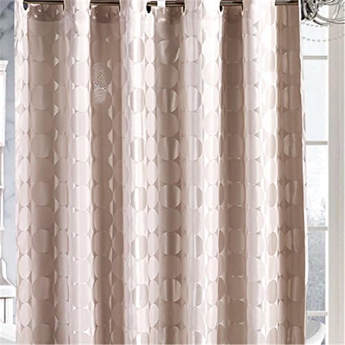 Luxiu Home Polyester Fabric Heavy Duty Hookless Shower Curtain Waterproof mildew-resistant decorated with Jacquard Circle 87x69 inch approx