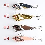 8pcs 5cm 8#hooks metal vibe fishing lues bass carp trout catfish blade fishing baits VIB020