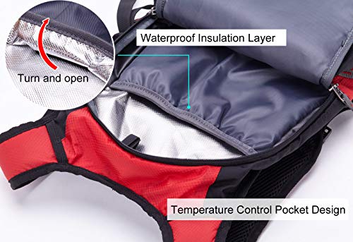 Dtown Hydration Pack Backpack for Hiking Biking or Running,with 2L Water Bladder