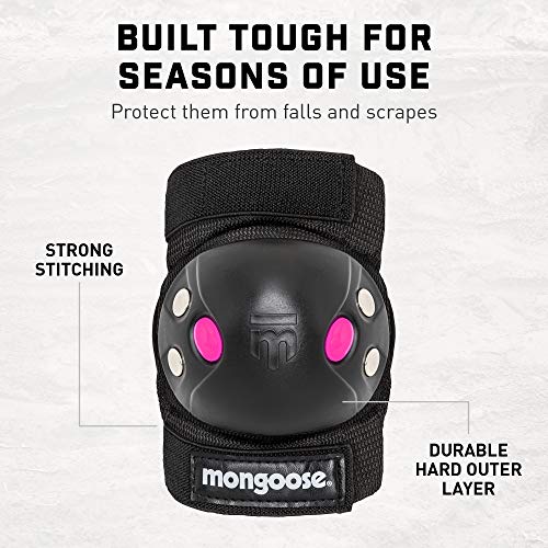 Mongoose Youth BMX Bike Gel Knee and Elbow Pad Set, MultiSport