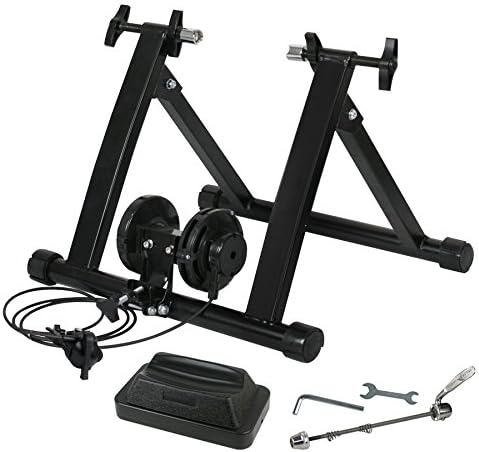 AyaMastro Black Adjustable Folding Bicycle Training Exercise Stand w/ 8 Level Resistance with Ebook