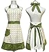 Hyzrz Lovely Sweetheart Retro Kitchen Aprons Woman Girl Cotton Cooking Salon Pinafore Vintage Apron Dress with Pocket,Green