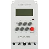 BAOMAIN 220V 25A Timer Switch KG316T-II,DIN-Rail Programmable,1M-168H | Microcomputer power controller features 28 ON/OFF settings &amp; LCD display.Accurately controls 25A loads from 1 min to 168 hrs