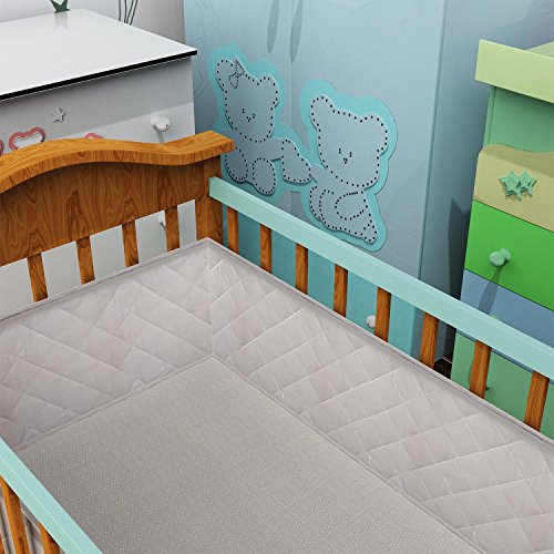 Utheing Crib Liner, Breathable Soft White Baby Crib Liner Bumper, 27.6 x 52.4 x 11.8 inch