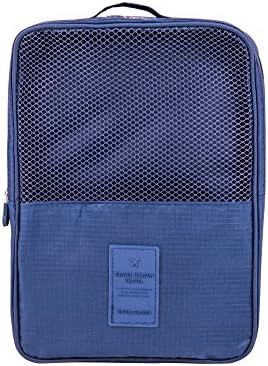 Travel Shoe Bags Portable Waterproof Shoe Toe Storage Organizer Bag Shoe Case Pouch Holder 3 Pairs of Shoes (Navy Blue)