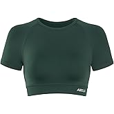 AUROLA Influence Crop Top Workout Shirts for Women, Ultra-Soft Seamless Gym T Shirts Short Sleeve Running Workout Tops