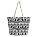 Nawoshow Canvas Fabric Elephant Pattern Beach Bag Rope Handle Tote Bag Handbag For Women