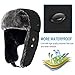 mysuntown Winter Hats for Men, Ushanka Trapper Hat Russian Hat with Mask, Cold Weather Mens Winter Hats with Ear Flaps (Drak Black)