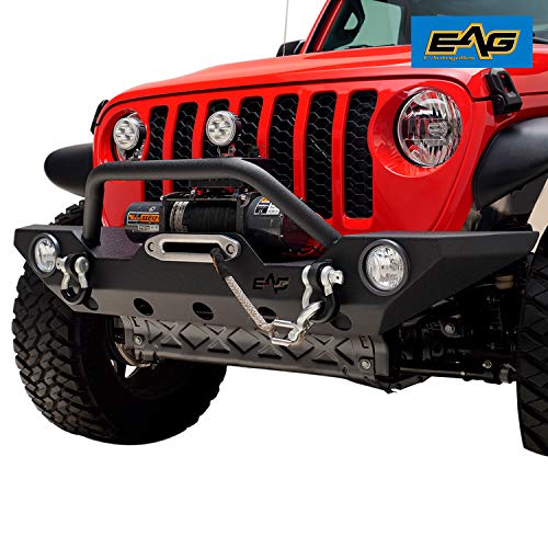 EAG Front Bumper with Fog Light Hole and DRing Fit for 2020 2021 Gladiator JT Pricepulse
