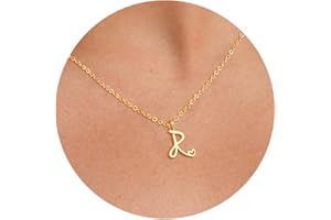 Tewiky Initial Necklace for Women-14k Gold Filled/925 Sterling Silver Dainty Gold Letter Necklace Trendy Cute Custom Personalized Monogram Necklace