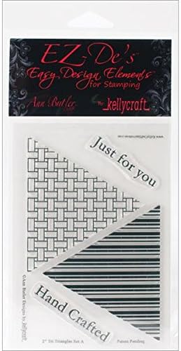 KellyCraft EZ-De's Tri Triangle Polymer Stamp, 2-Inch, Set A