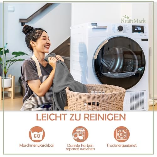NatureMark Mikrofaser SPANNBETTLAKEN 2er Pack zum Sparpreis! viele Größen und Farben Markenware (Bettlaken 90x200-100x200 cm, Anthrazit Grau) 6