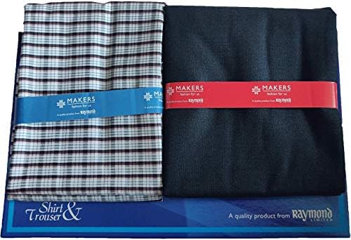 Raymond Fabrics Makers Men's Combo of Unstitched Poly Cotton Shirt and Trouser Fabric Set - Gift Pack (Multicolour_Free Size)