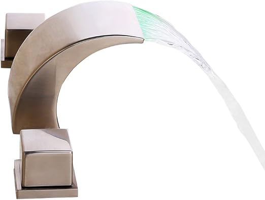 Lovedima Victoria Waterfall Led Light Up Widespread Bathroom Sink