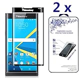 [2-Pack] Nacodex 3D Full Cover Tempered Glass Screen Protector for BlackBerry Priv - Black