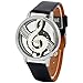 Sannysis Watches Note Music Notation Leather Quartz Wristwatch Black
