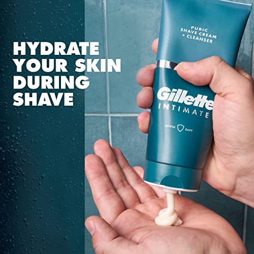 GILLETTE INTIMATE 2 IN 1 PUBIC SHAVE CREAM + CLEANSER, GENTLE FORMULA, FORMULATED FOR PUBIC HAIR & SKIN, WITH ALOE, PARABEN FREE (177 ML)